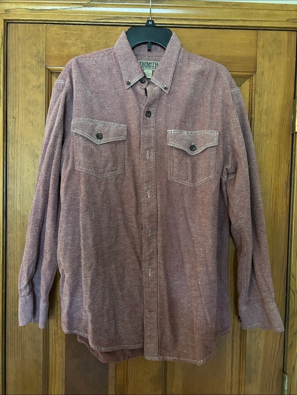 Duluth Trading Co. Long-Sleeve Button-Up Shirt Jacket in Dusty Rose